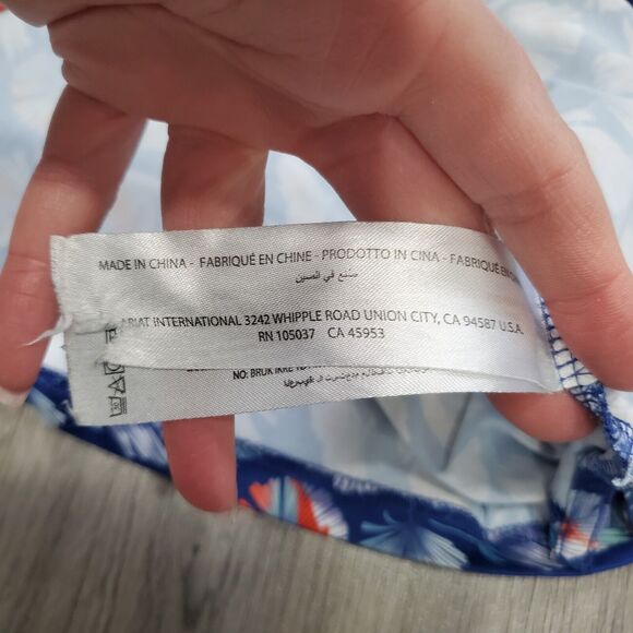 Ariat Tek Polo Shirt Mens Large Blue Fleather Print Performance Sport Western - Picture 7 of 9